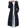 Women Warm Long Coat Faux Collar Hooded Jacket Hot Slim Winter Outwear Coats