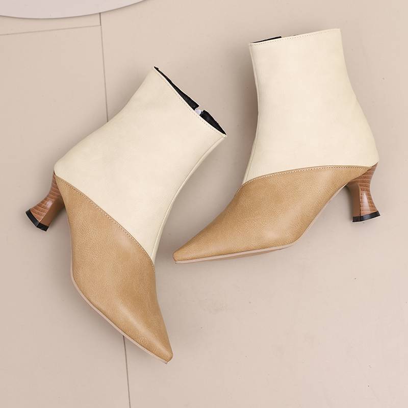 Krazing Pot Полиуретановые осенне-зимние туфли 47 размера 48 размера 49 размера 50 Сексуальные ботинки с квадратным носком, разноцветные, сохраняющие тепло ботильоны