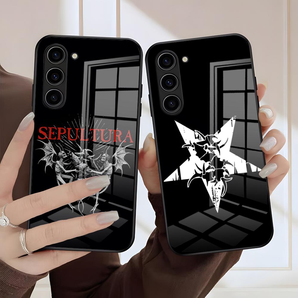 Чехол для телефона Sepultura Для Samsung S26 S25 Edge S24 S23 S22 S21 S20 Ultra Plus FE Стеклянная крышка