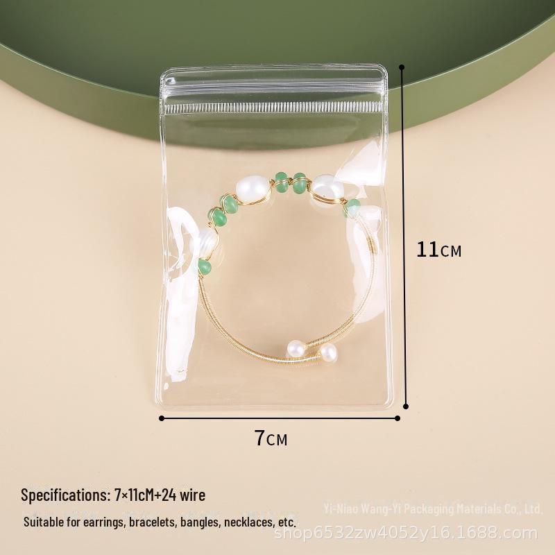 Плотный ПВХ прозрачный мешок для хранения ювелирных изделий с застежкой-молнией - антиокислительный для сережек