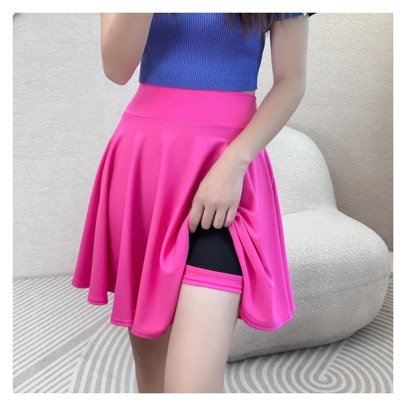 Расклешенные юбки, женские базовые шорты, юбка, модная универсальная черная повседневная мини-фигуристка, средняя плиссированная пышная юбка размера плюс