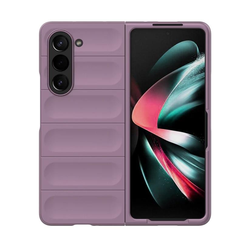 Для Samsung Galaxy Z Fold5 4 3 5g Задняя крышка Чехол для телефона Мягкий Жидкий Силикон Противоударный Бронезащитный Чехол Funda Coque