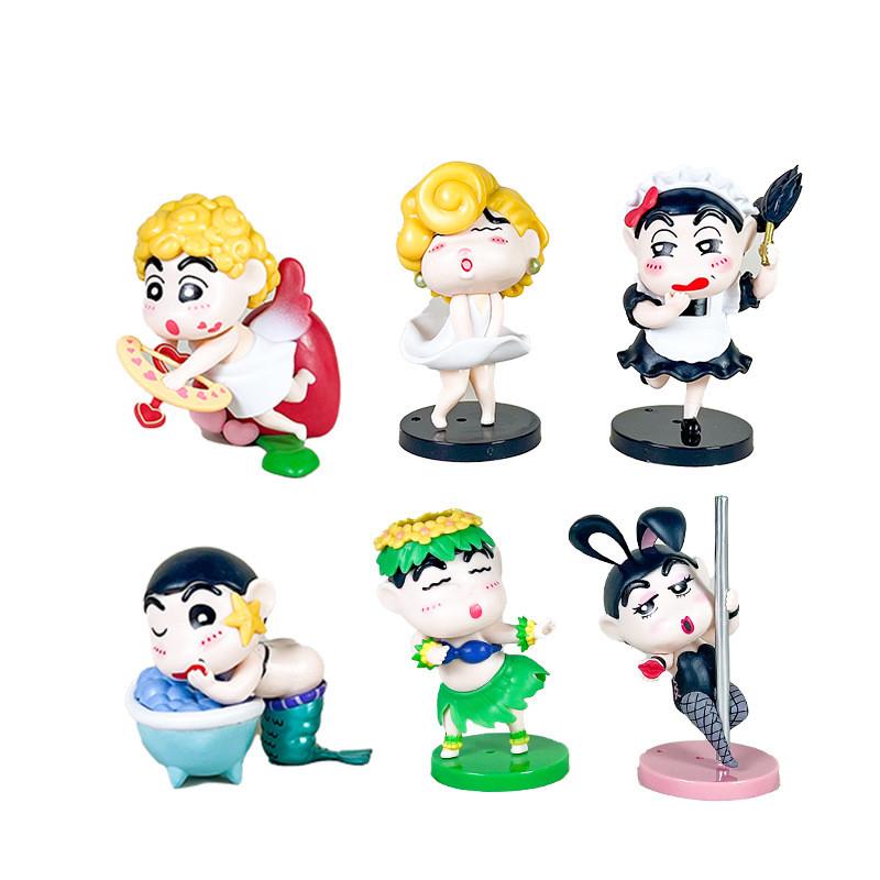Funny Crayon Shin Chan Grass Skirt Maid Mermaid Angel Style Ornament Model