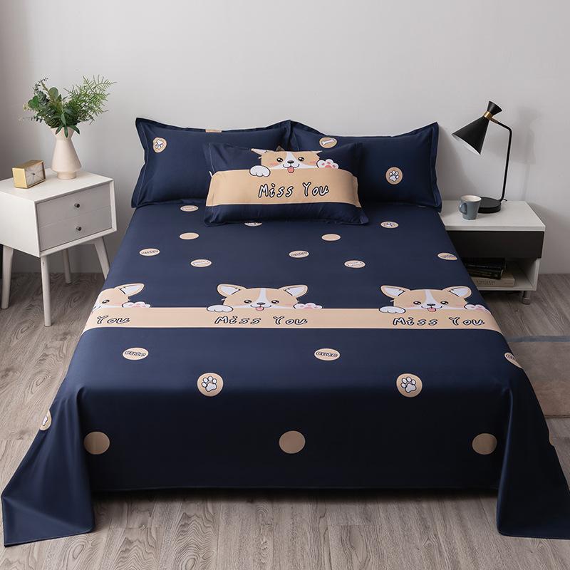 INS Style Bed Sheet One-Piece Winter 1.8m Double Bed 1.2m Student Dormitory Single Bed Minimalist Washed Cotton Quilt