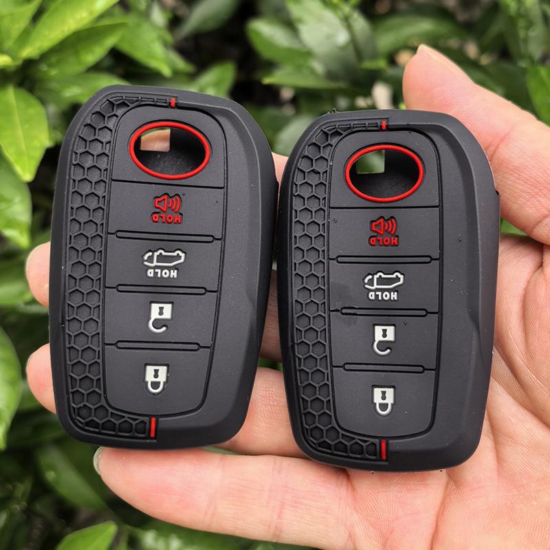 4 Button Silicone Auto Smart Auto Key Fob Cover Case Fit For Toyota Chr Hilux Fortuner Land Cruiser 200 Camry Corolla Crown Rav4 Highland