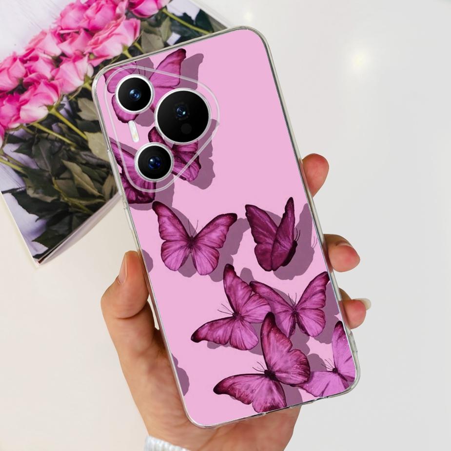 Чехол для Huawei Pura 70 Милый мультяшный расписной чехол Прозрачный силиконовый чехол для телефона Для Huawei Pura 70 Pro Plus Pura70 Pro + Мягкий чехол