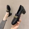 Small Leather Shoes Female British Style Korean Version All -Match Spring New Student Jk Thick Heel Single Shoes Medium Heel Loafers