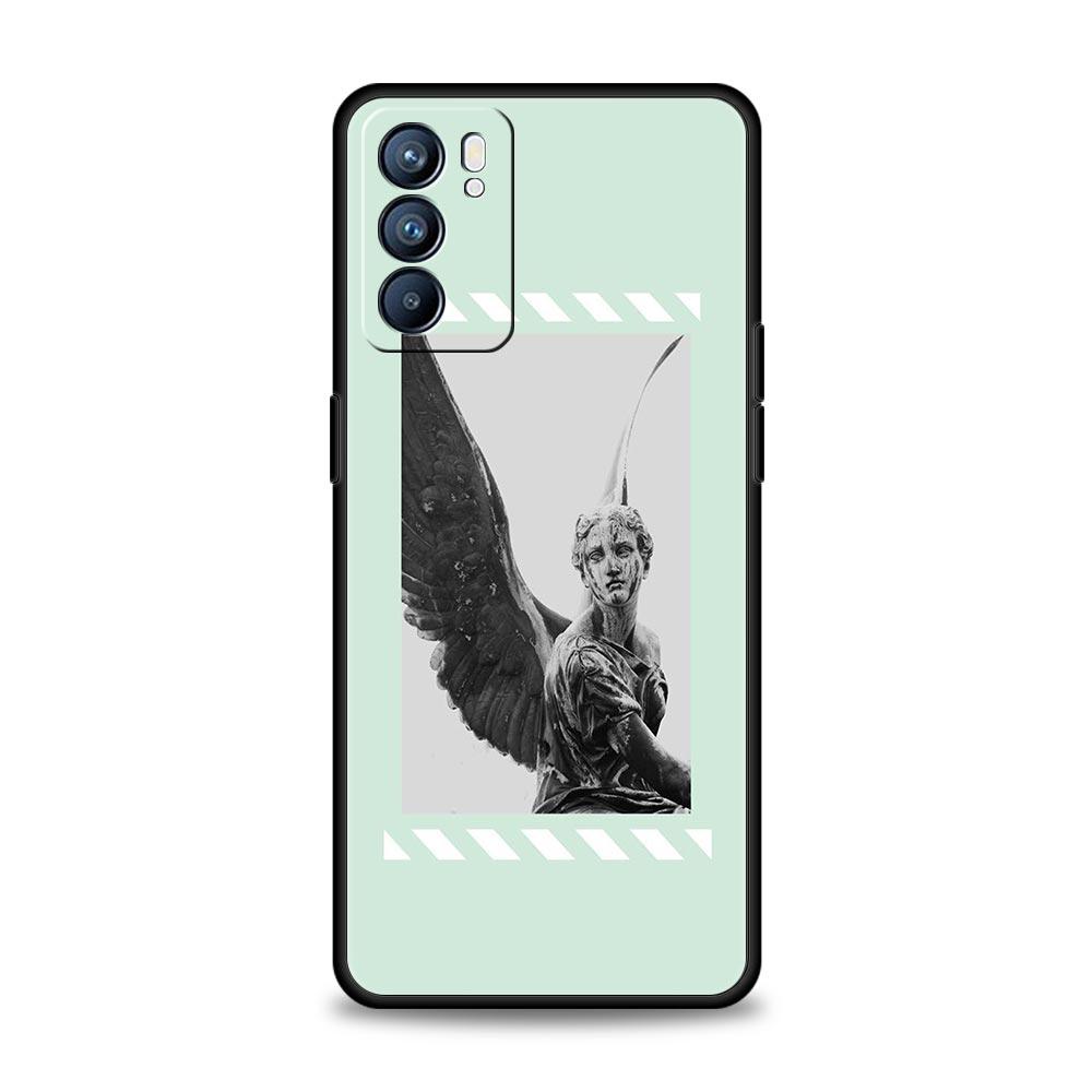 Мультяшная статуя Абстрактное искусство Чехол для телефона Для Oppo A17 A31 A54 A57 A78 A79 A98 Find X5 X6 Reno 6 7 8 10 11 12 13 F Pro 5G Мягкий ТПУ