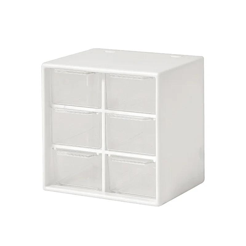 6-секционный пылезащитный ящик для хранения цветной настольный резиновый аксессуар для волос небольшой предмет большой емкости отсек ящик для хранения