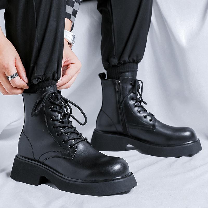 Суперпопулярные ботинки Мартин на толстой подошве от интернет-знаменитости, мужские, осень-зима 2024, в британском стиле, ретро, для выхода в свет, полусапоги 2919-J