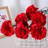 1/10Pcs Artificial Red Carnation Realistic Fake Silk Flower Wedding Indoor Office Table Centerpiece Faux Flower Decoration Mother's Day Gift