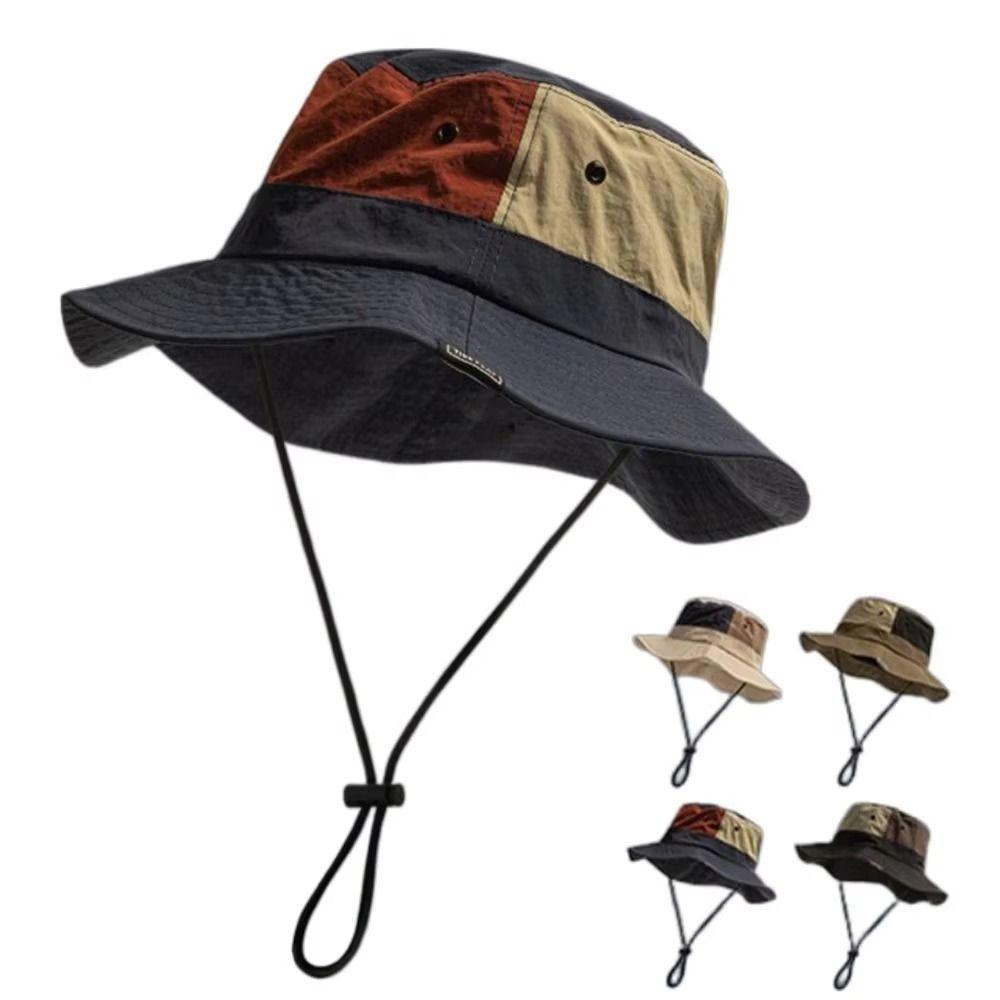 Quick-dry Mountaineering Hat Big Brim Sun Protection Bucket Cap Simple Hiking Fisherman Hat Travel