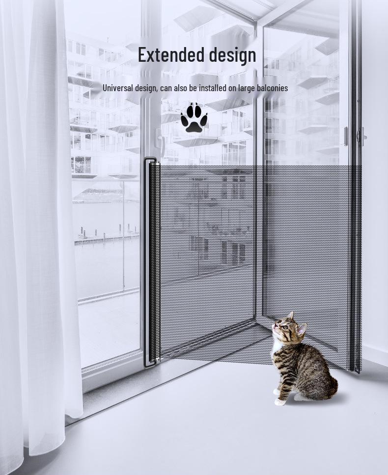 Punch-Free Retractable Pet Barrier: Dog & Cat Isolation Fence