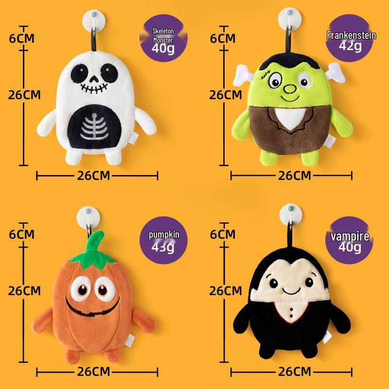 Halloween Hanging Hand Towel: High-Quality Coral Fleece, Thick, Water-Absorbent, Quick-Drying, Perfect for Kids