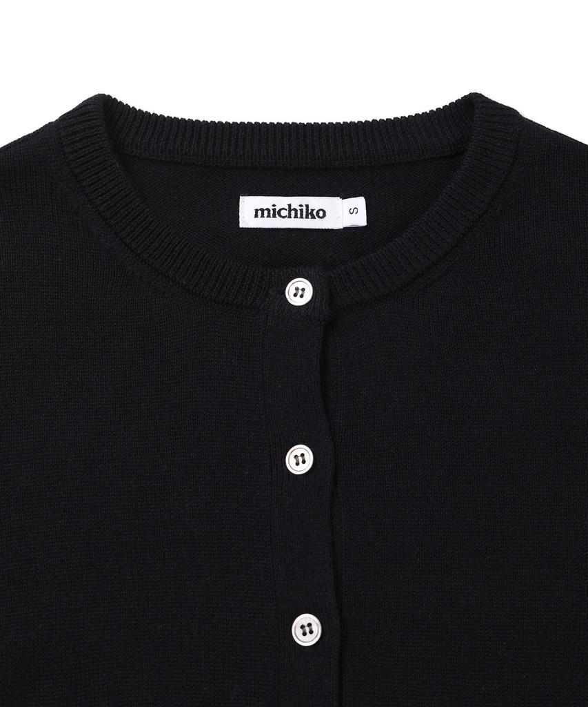 Michiko London Koshino Базовый круглый вязаный кардиган Черный