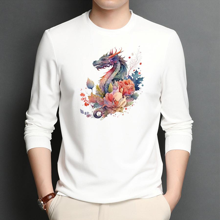 Dragon Flowers Iron On Patch For Clothes High Quality Heat Press Appliqued Fashion Stripes Diy Accessory Sticker Beautiful Patch