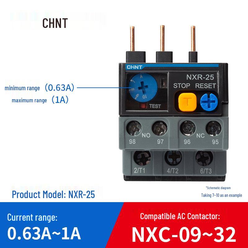 Тепловое реле перегрузки Chint NXR-25 с контактором NXC, втычное (1А-25А).