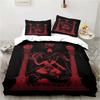 Satanic Satan Devil Bedding Set Boys Girls Twin Queen Size Duvet Cover Pillowcase Bed Kids Adult Fashion Home Textileextile