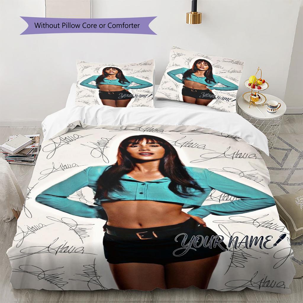 Aitana Custom Name Pattern Bedding,Quilt Set Quilt Cover Pillowcase Home Birthday Gift(1 * duvet cover + 2 * pillowcase, without core)