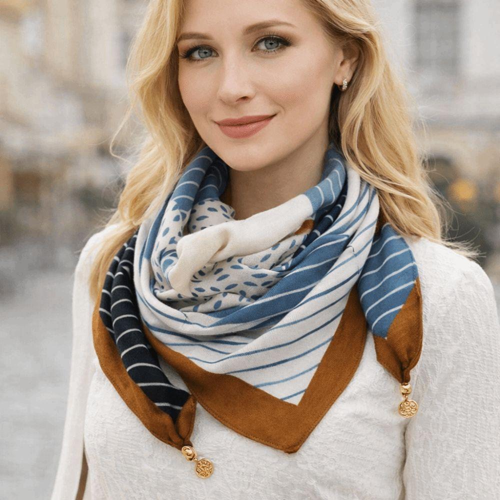 Magnetic Buckle Cotton Square Scarf Soft Cotton Hijab Wraps Fashion Headwear Soft Shawl Girl Women