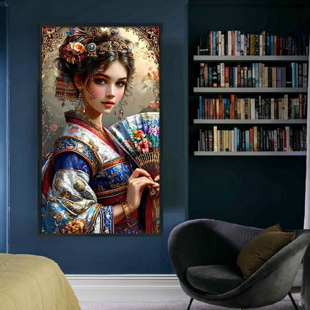 Полный комплект для вышивки крестиком «Девушка» из эко-хлопка 14CT