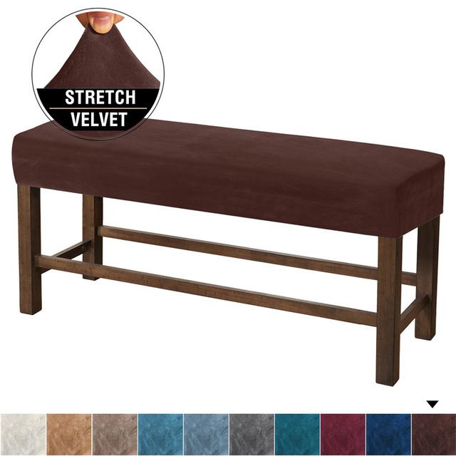 Эластичные бархатные чехлы на скамейки, чехол на стул для пианино, все включено, прямоугольный однотонный утолщенный чехол на табурет для спальни