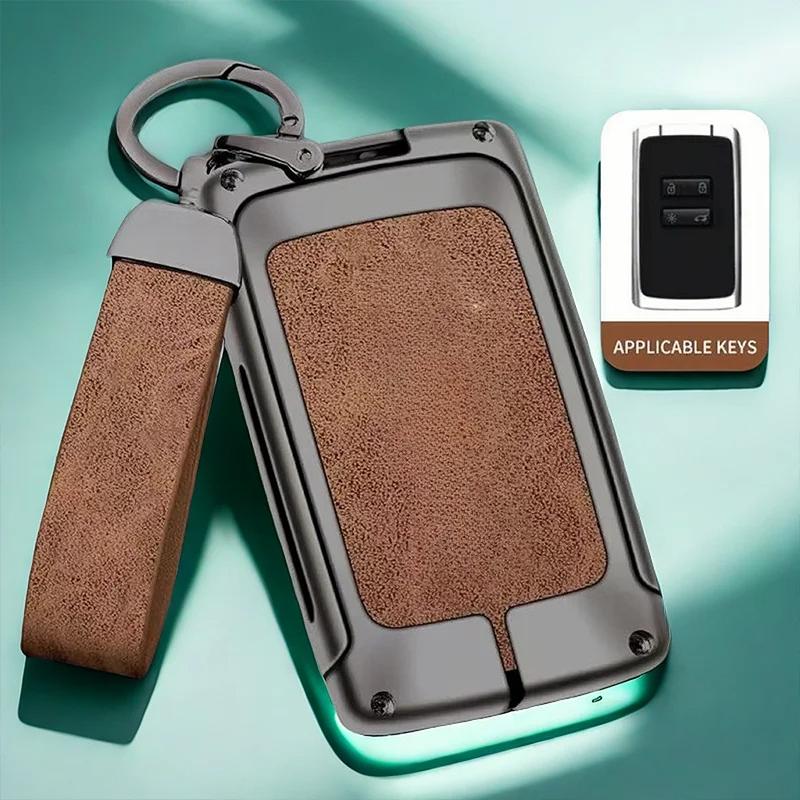 Автоматический чехол-сумка для ключей из ТПУ и цинкового сплава с логотипом Renault Duster, брелок для ключей автомобиля, металлическая оболочка для ключей автомобиля, аксессуары для декора салона автомобиля