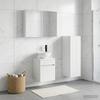 Bathroom Furniture Set 4 pcs White Engineered Wood and Glass