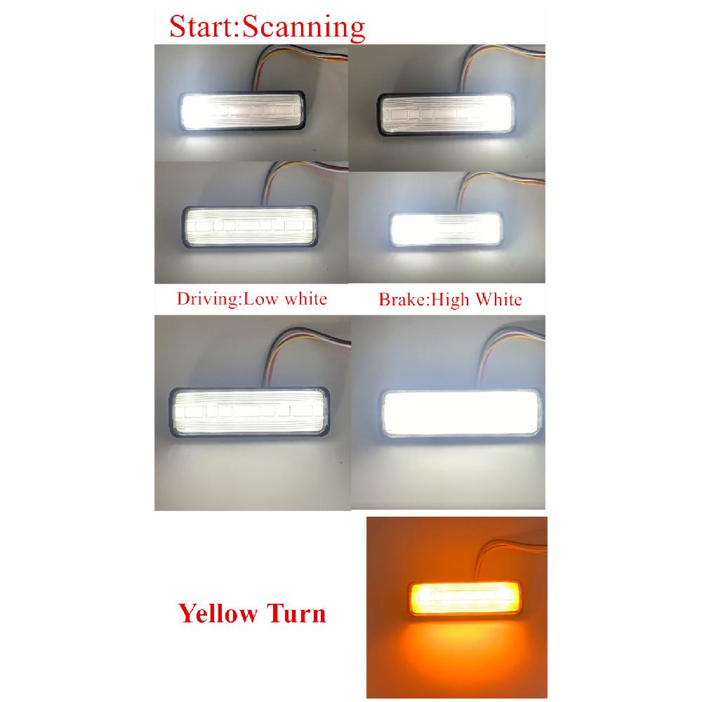 2 шт. Светодиодный фонарь для грузовика 12-24 В 28 светодиодов Сканирующий боковой габаритный огонь Указатель поворота Предупреждающие огни Задний стоп-сигнал Аварийный сигнал для кузова прицепа