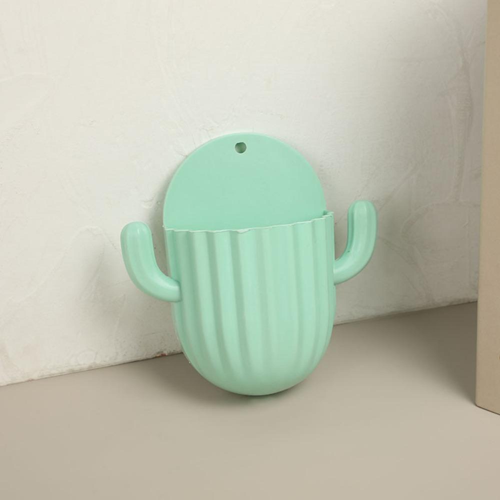 Аксессуары для ванной комнаты Самоклеящаяся полка для хранения Кактусовый крючок Органайзер для бритвы Держатель зубных щеток