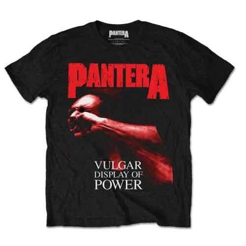 Pantera Red Vulgar T-Shirt Black New