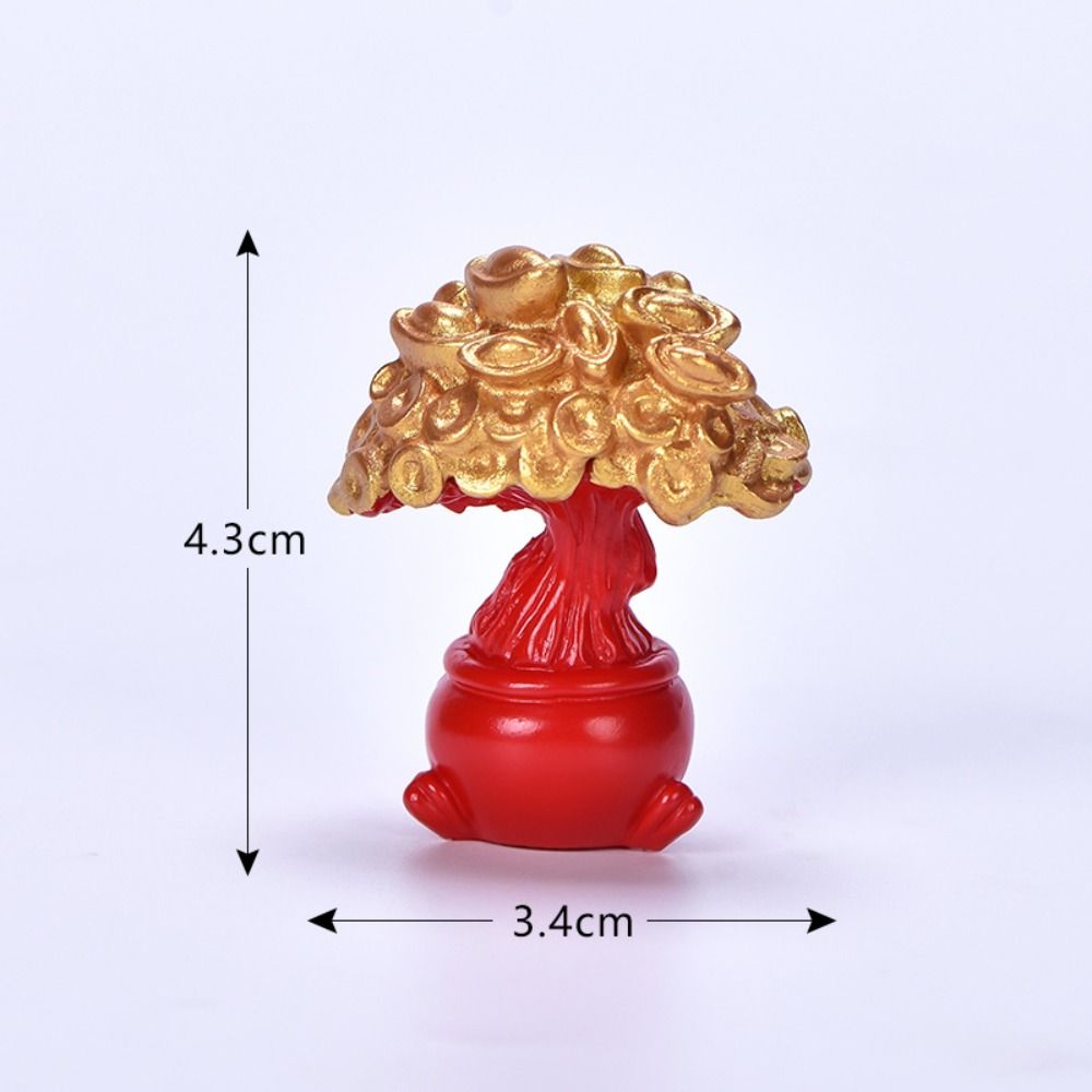 Плавный ход фейерверк микро пейзаж смола маленькие украшения Новый год удача ребенок красные слова золото денежное дерево