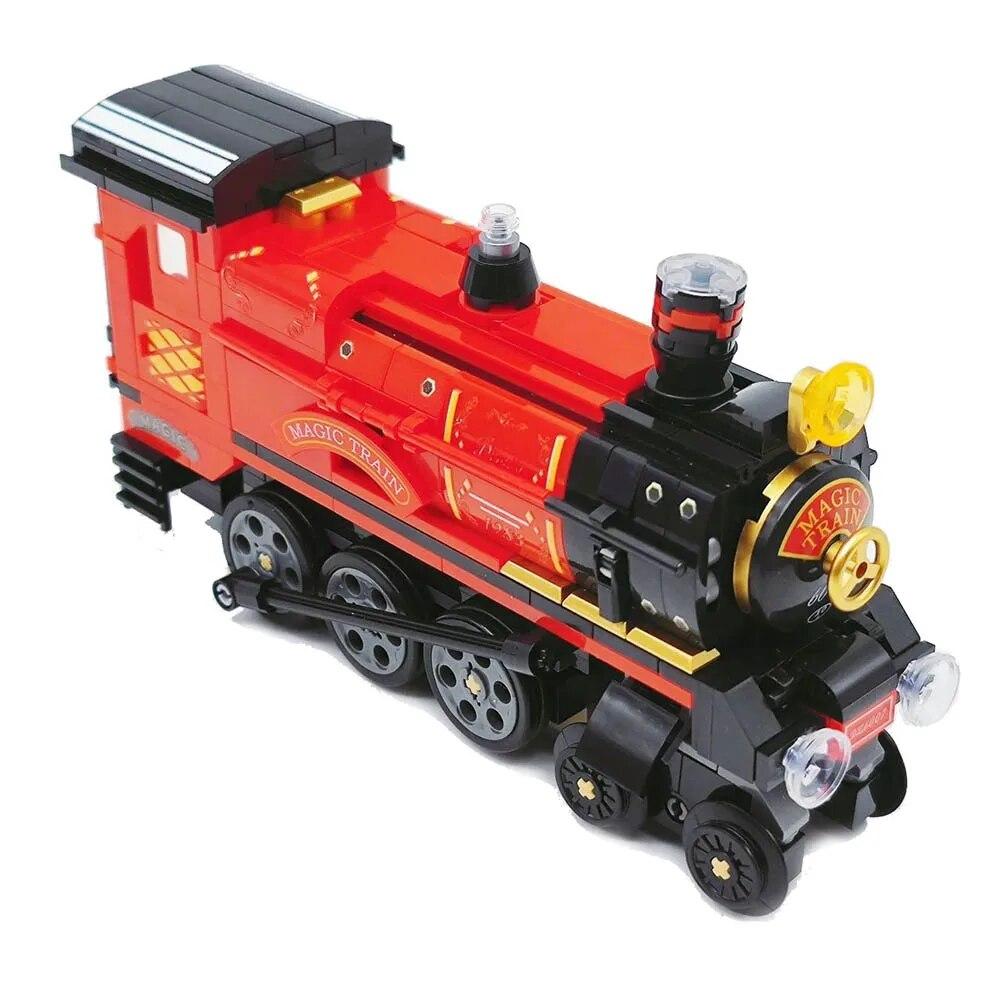 1308PCS Creative Magic Railway Station Building Blocks MOC City Street View Train Educational Toys Gifts For Kids Children