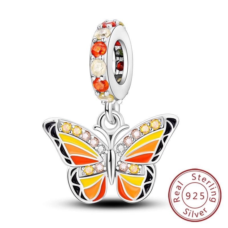 Оригинальные шармы-подвески из меди в виде светлячка, пчелы, бабочки, колибри для браслетов, женские украшения в подарок