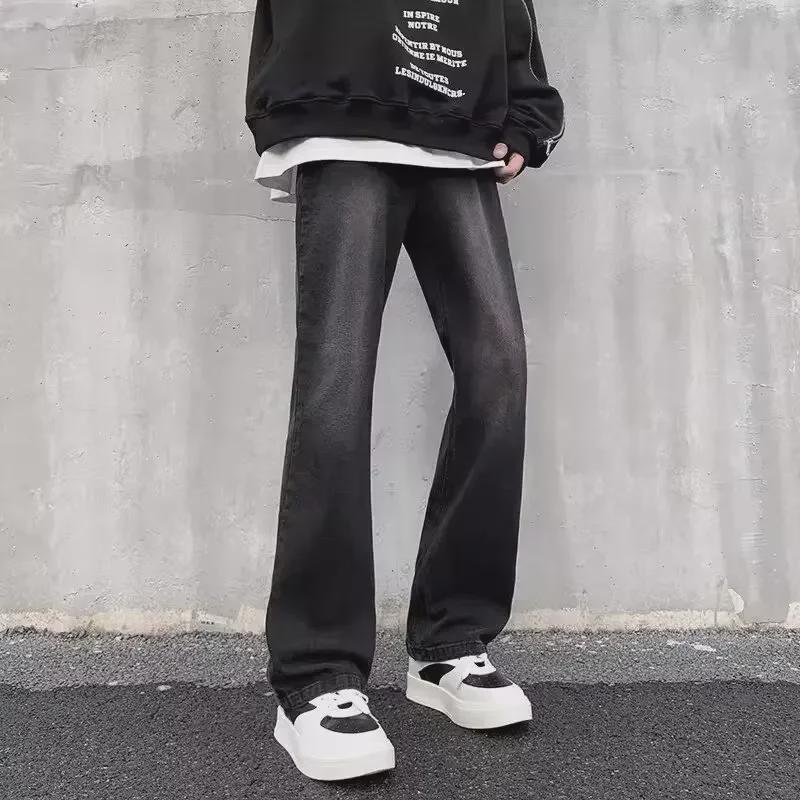 Men's Loose Straight Flared Jeans - Trendy High-End American Style for Spring and Autumn