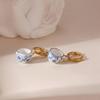 Chinese Style Blue and White Porcelain Earrings Dripping Oil Gold Enamel Hoop Earrings  Women