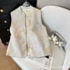 2025 Ранняя весна Жаккардовый Жилет на пуговицах Милый женский Безрукавный жилет Топ