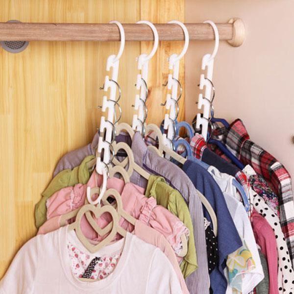 Cintres économiseurs d'espace - OEM - 8 pcs - Plastique - Flexible - Multifonctionnel