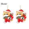 Acrylic Hanging Decor 2 Pcs Christmas Ornament, Crystal Snowman Cat Santa Pattern Decoration, Party Decorations Double Sided 2D Pendant for