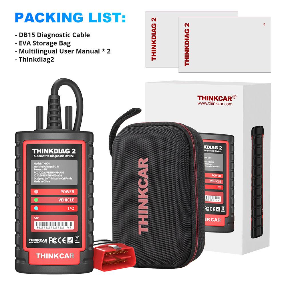 THINKCAR THINKDIAG 2 / KINGBOLEN Ediag Plus CAN FD Все системы 15 Сервисов Сброса Кодирование ЭБУ Сканер OBD2 Автомобильный Диагностический Инструмент