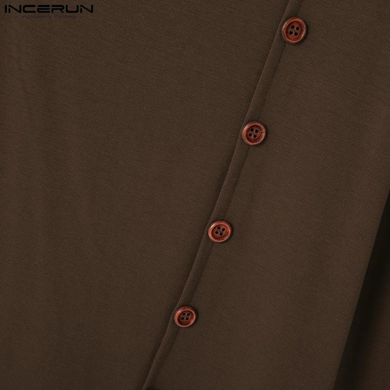 INCERUN Мужские квадратные воротники с длинным рукавом, повседневные, облегающие, нестандартные футболки, топы