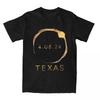 Texas Total Solar Eclipse April 8 2024 Shirt Accessories Men Women Cotton Vintage T-shirt Short Sleeve Clothes Graphic Printing