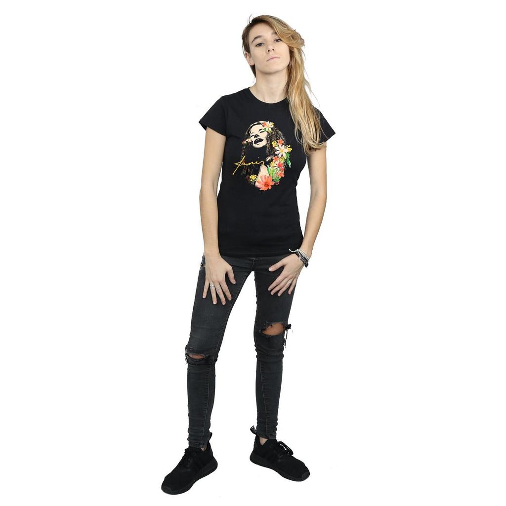 Janis Joplin Womens/Ladies Floral Pattern Cotton T-Shirt