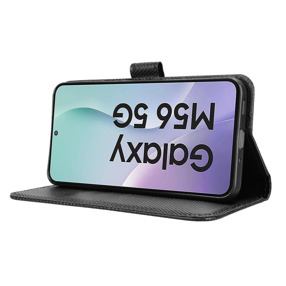 For Samsung Galaxy M56 5G Leather Wallet Case with Strap Diamond Texture Phone Cover