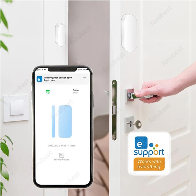 Датчик открытия двери и окна ZigBee Домашняя безопасность Беспроводная сигнализация от взлома Детектор датчика двери Работает с приложением Ewelink Alexa Zigbee2mqtt