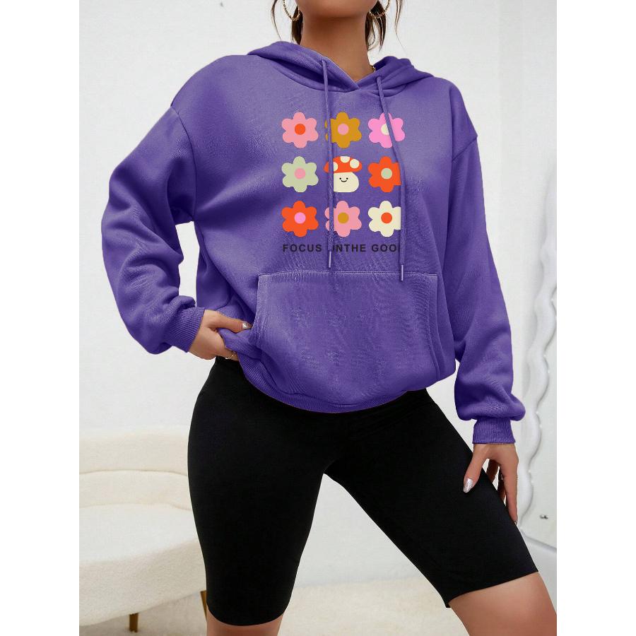Focus On The Mushroom Aesthetic Print Hoody Creative Fashion Hoodie Casual New Sweatshirt Fleece Comfortable Female Clothing