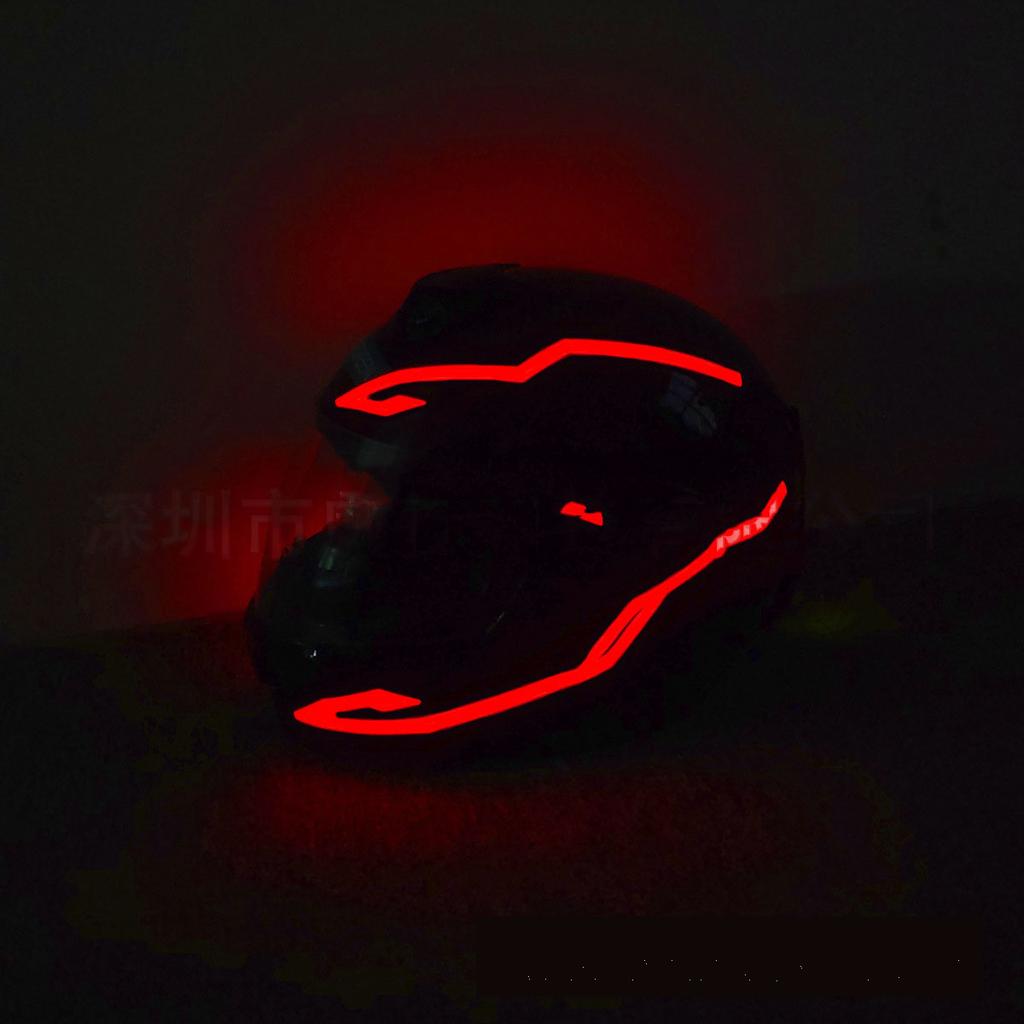 Motorcycle LED Night Riding Signal Helmet EL Cold Light 4Mode Led Bike Helmet Light Strip Decoration Kit Bar Accessories