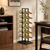 12-Bottle Metal Wine Rack Freestanding, Industrial Design Bottle Holder, for Kitchen & TV Corner