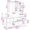 Bathroom Furniture Set 4 pcs Black Oak Engineered Wood and Glass