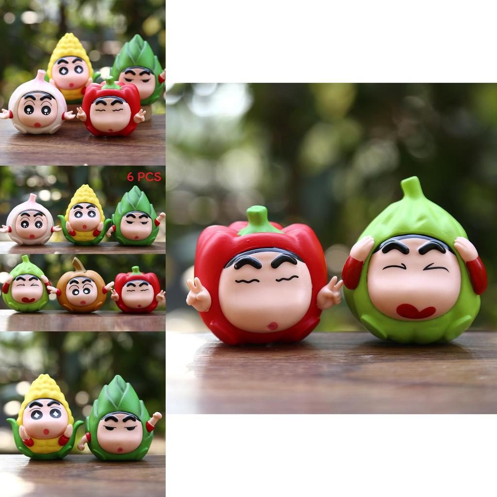 Fruit Crayon Shin Chan Pvc Desktop Decor  Action Figure Model For Collectors